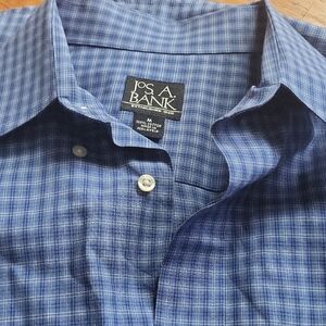 Jos. A. Bank Men's Navy Plaid Button Down Shirt